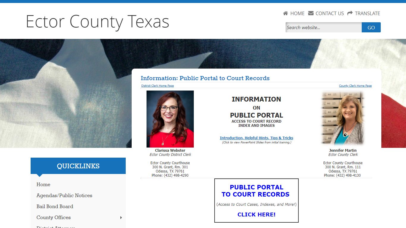 Welcome to Ector County Information: Public Portal to Court Records ...